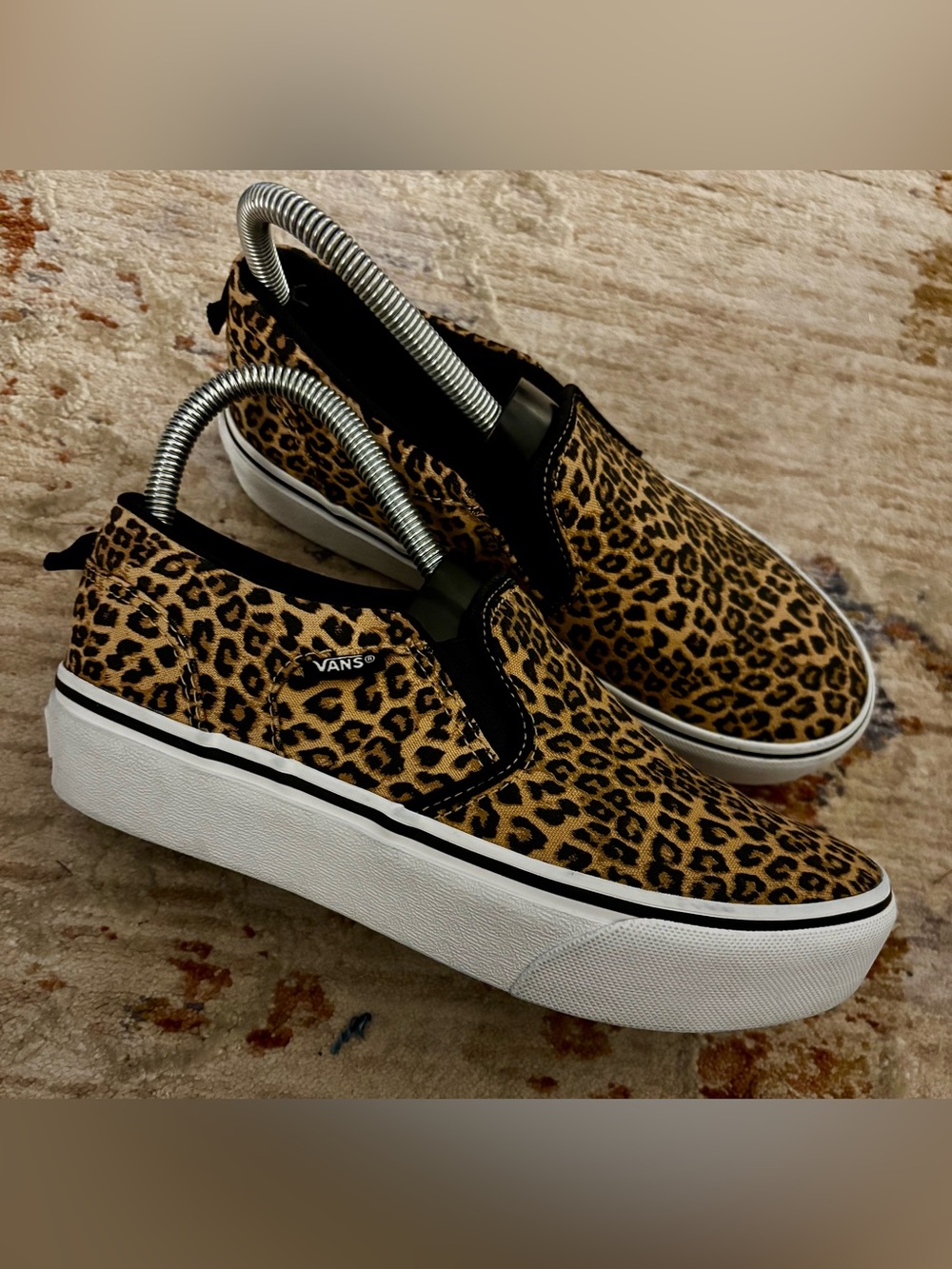Vans Asher Deluxe Leopard Slip On Shoes